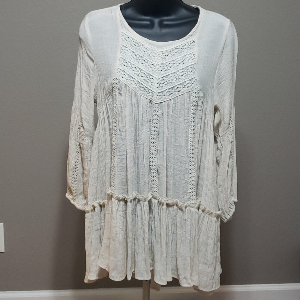 Western, Boho, Crochet, Lace Tunic Top